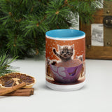 Mug with Color Inside - "Litter-Bath Melody" - Cat Factory Au