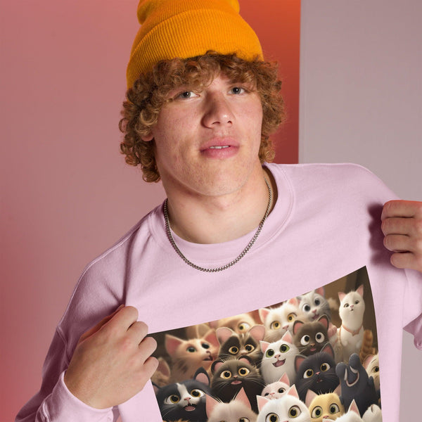 Unisex Sweatshirt - "Feline Glee in a Million" - Cat Factory Au