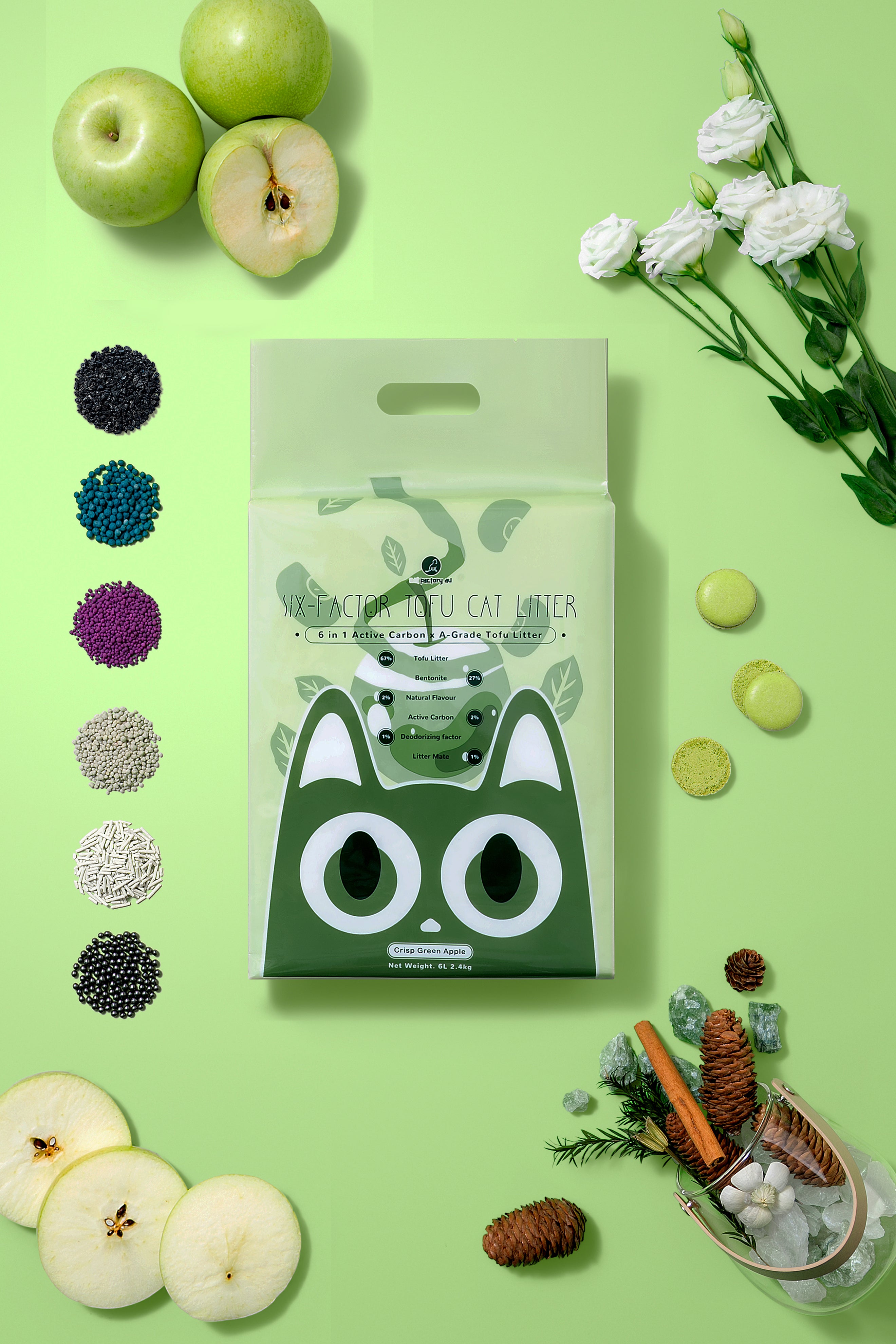 [Cat Factory AU] Six-Factor Tofu Cat Litter - Crisp Green Apple