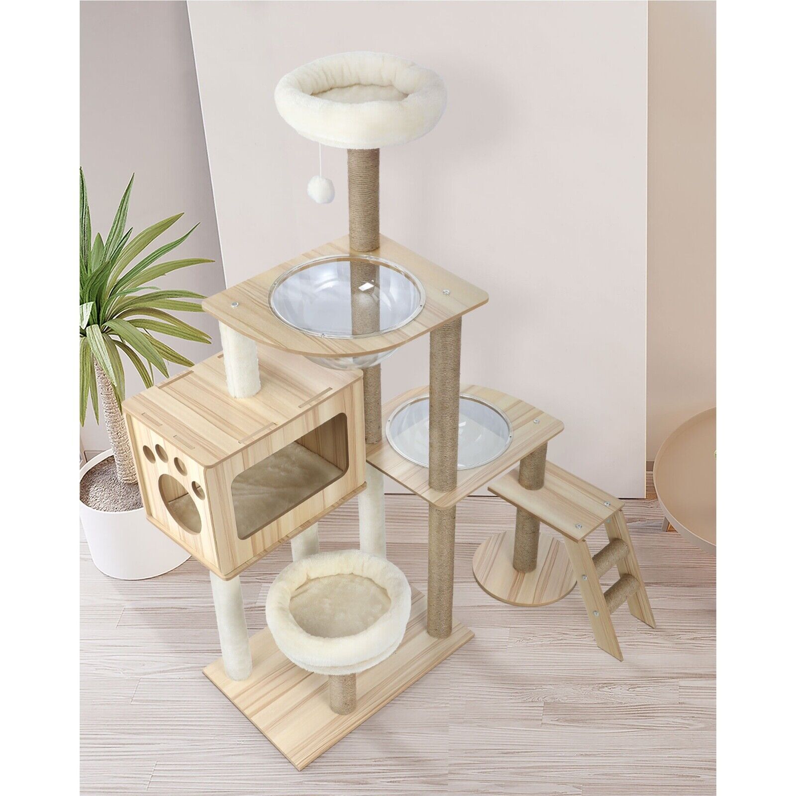 142cm Cat Tree/Tower Scratching Post Scratcher Cats Condo House Bed Wood