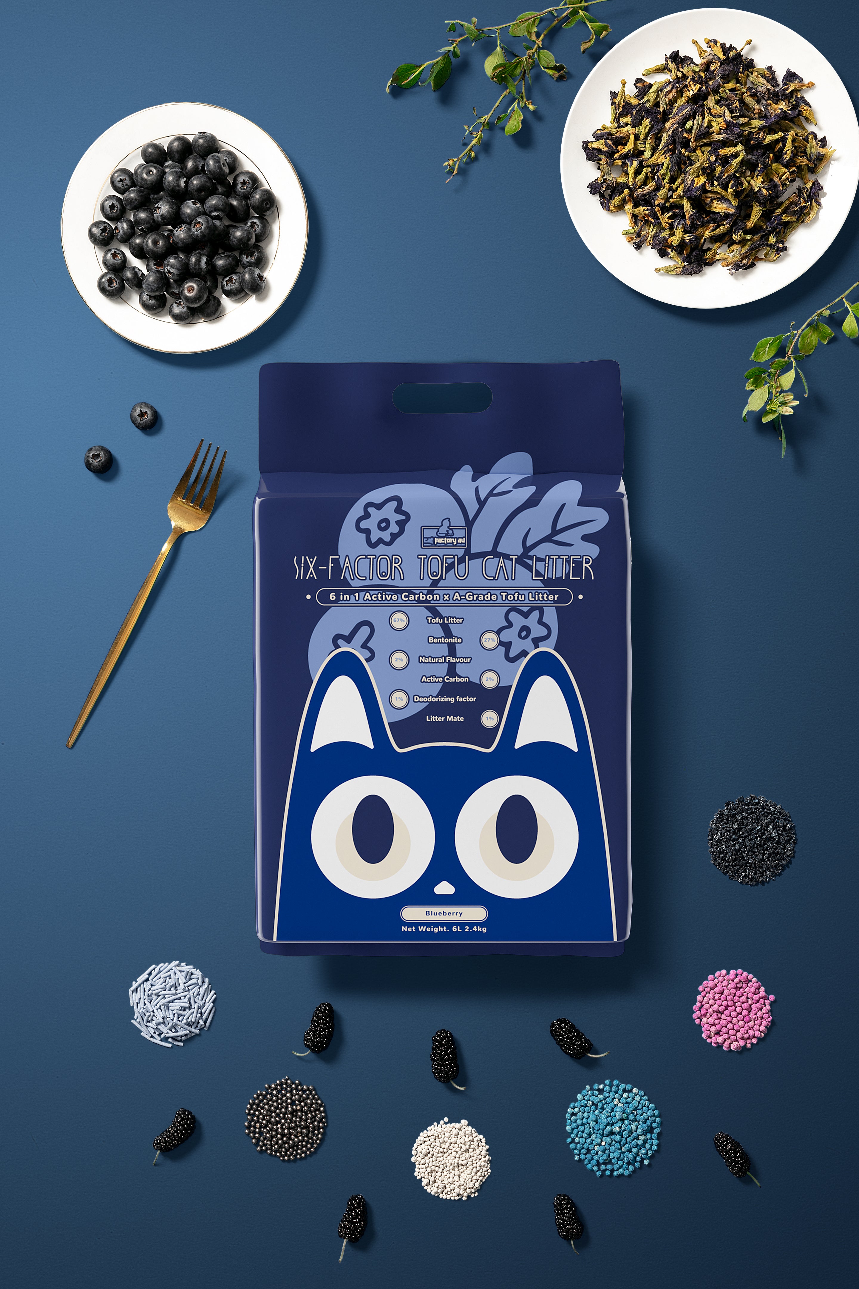 [Cat Factory AU] Six-Factor Tofu Cat Litter - Blueberry