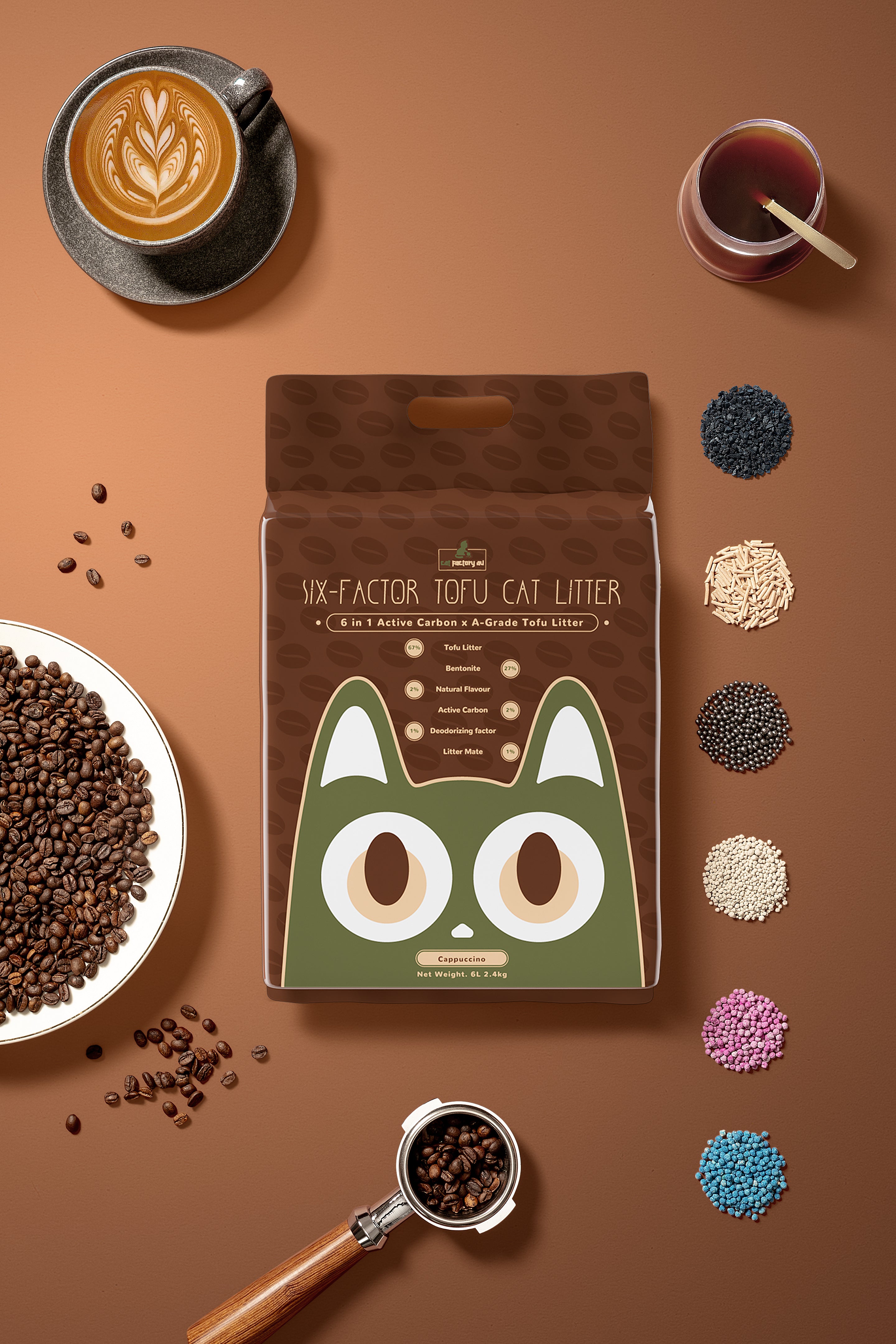 [Cat Factory AU] Six-Factor Tofu Cat Litter - Cappuccino