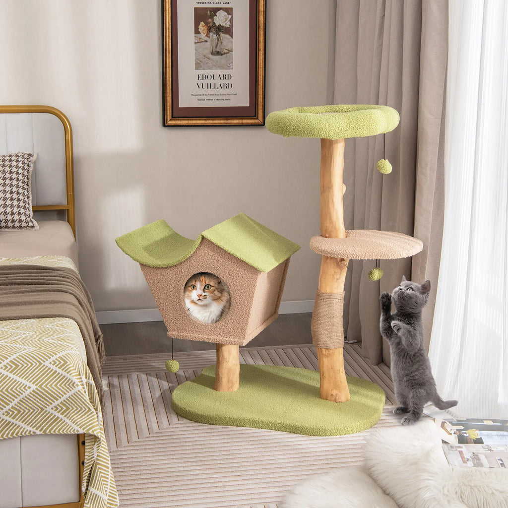 110cm Cat Tree Tower Activity Center w/Padded Top Perch Condo Scratching Posts