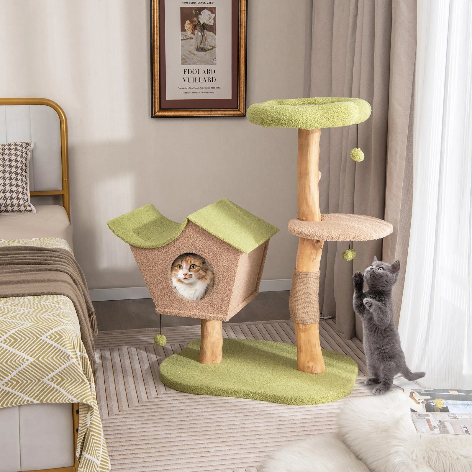 110cm Cat Tree Tower Activity Center w/Padded Top Perch Condo Scratching Posts