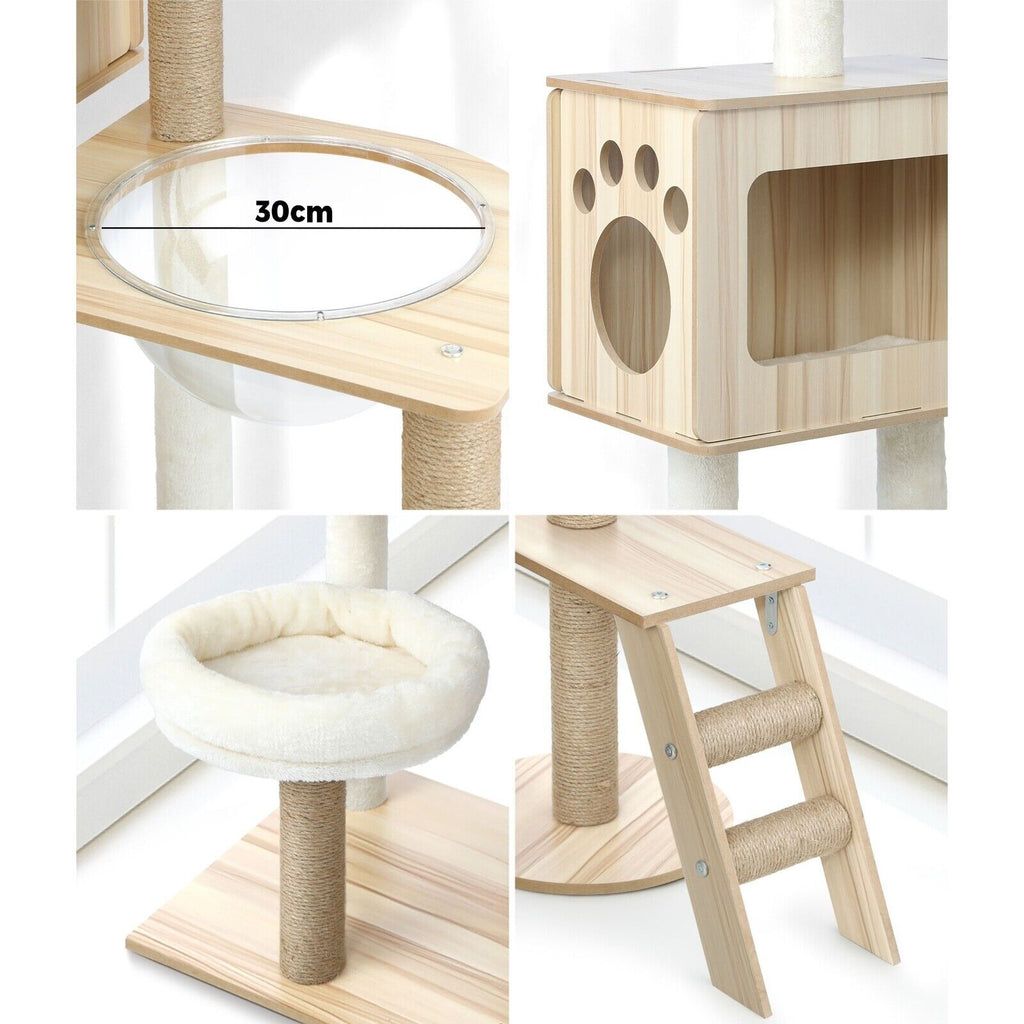 142cm Cat Tree/Tower Scratching Post Scratcher Cats Condo House Bed Wood