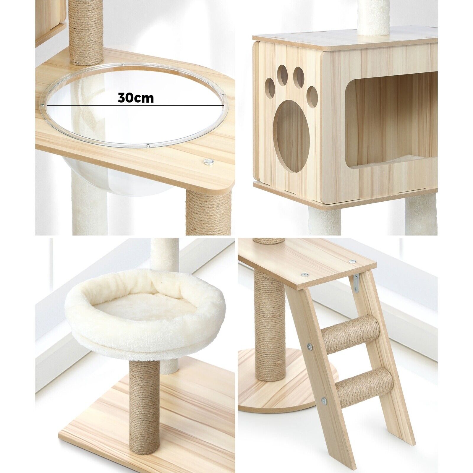 142cm Cat Tree/Tower Scratching Post Scratcher Cats Condo House Bed Wood