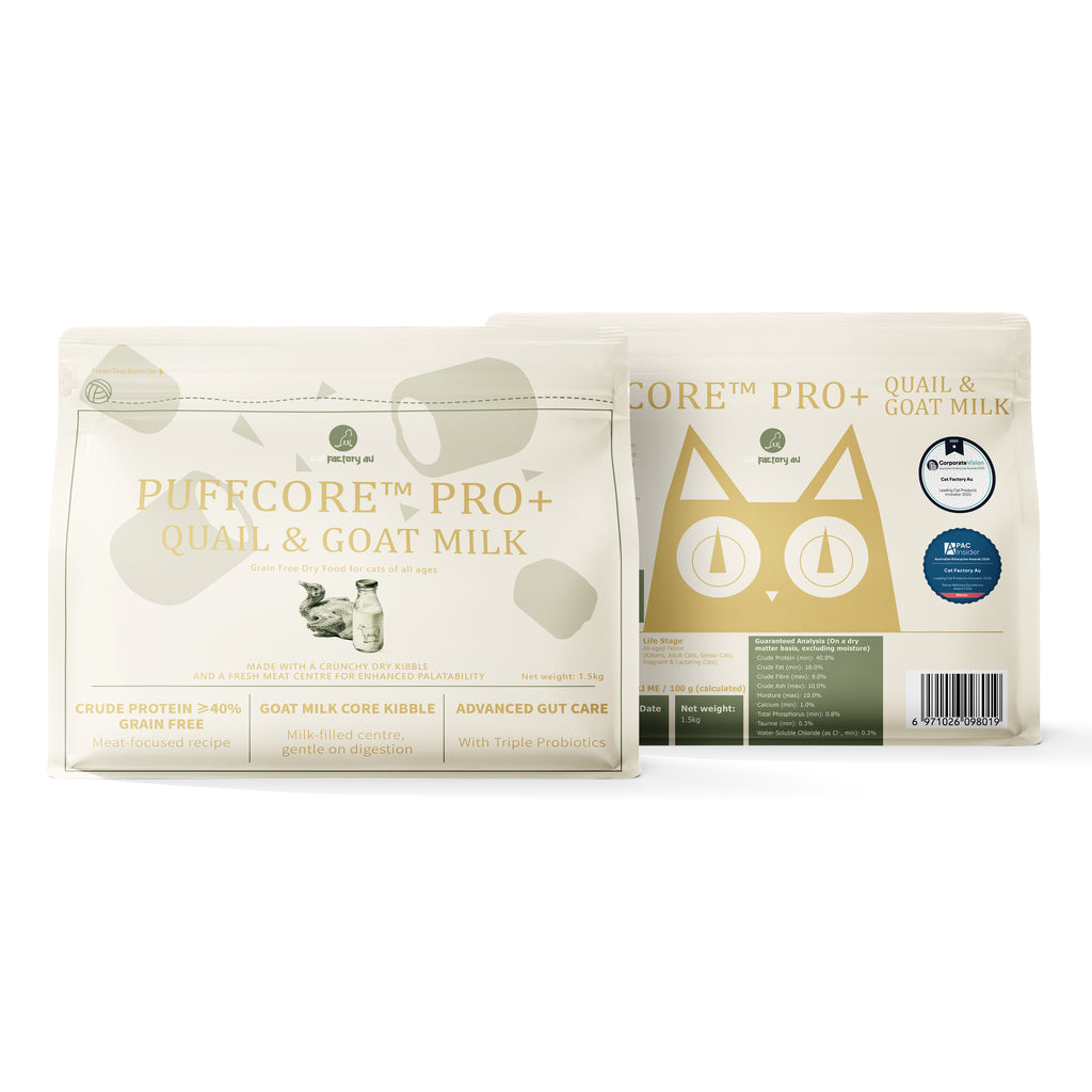 Center-Filled Cat Dry Food | Quail & Goat Milk | PUFFCORE™ PRO+