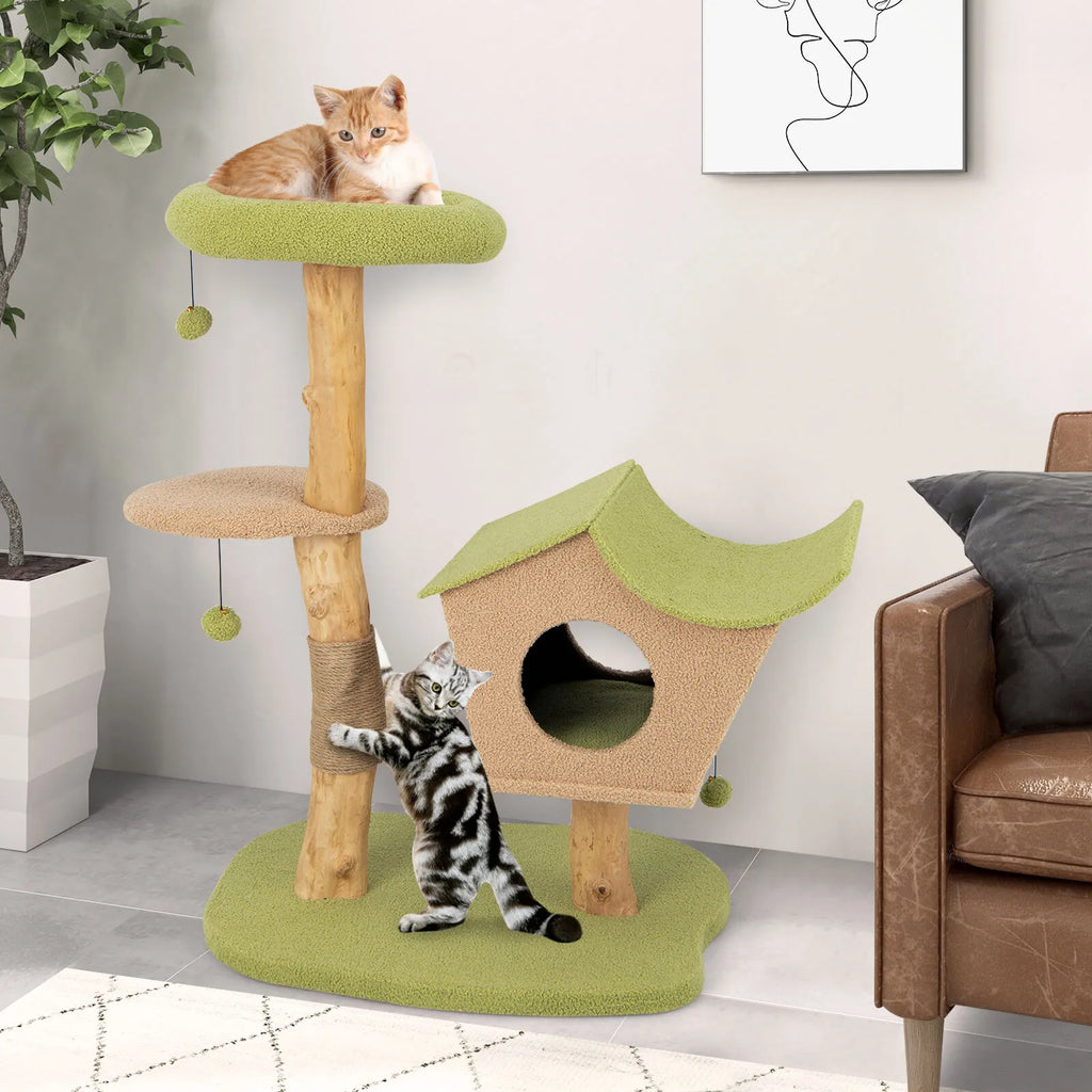 110cm Cat Tree Tower Activity Center w/Padded Top Perch Condo Scratching Posts