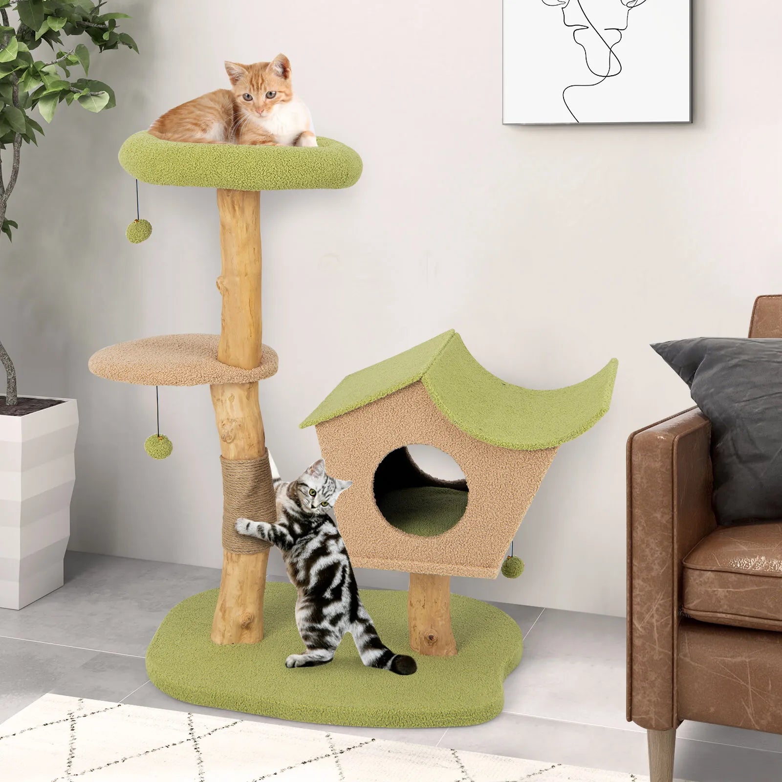 110cm Cat Tree Tower Activity Center w/Padded Top Perch Condo Scratching Posts