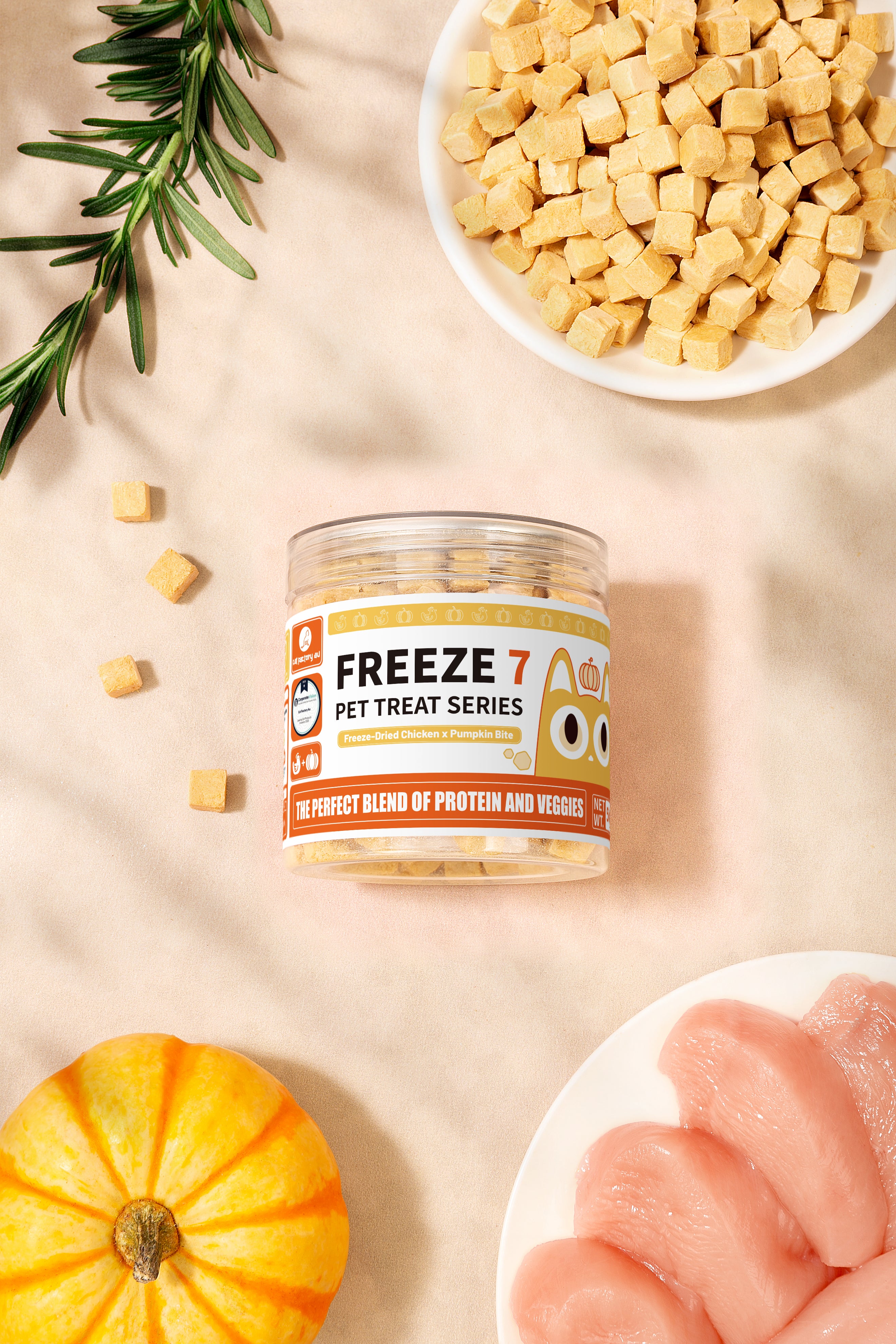 Freeze-Dried Chicken × Pumpkin Bite (Cat Treat)