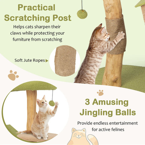 110cm Cat Tree Tower Activity Center w/Padded Top Perch Condo Scratching Posts