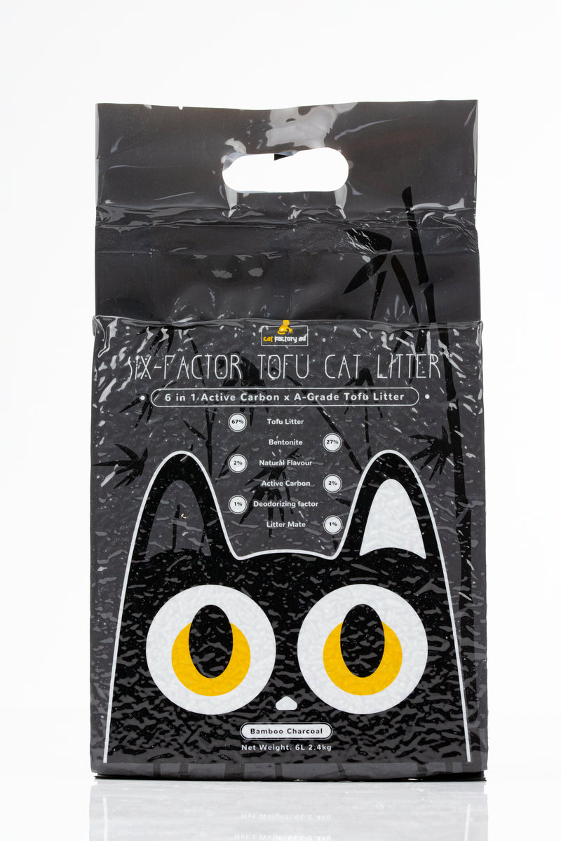 [Cat Factory AU] Six-Factor Tofu Cat Litter - Charcoal (1 box= 4 bags x 2.4kg)