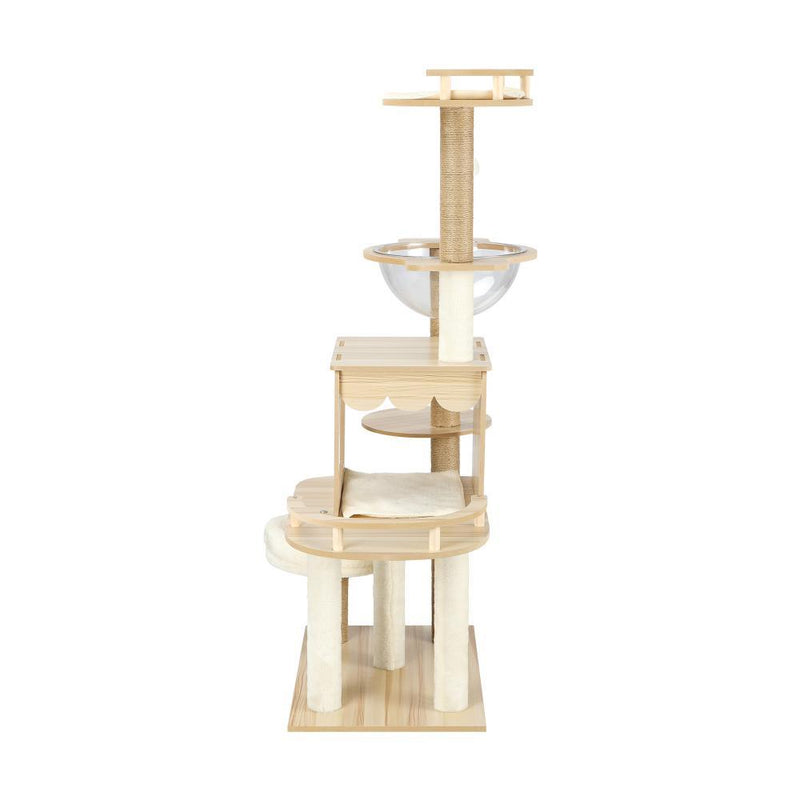Cat Tree 131cm Cat Tower with Cat Scratching Post and Cat Condo - Cat Factory Au