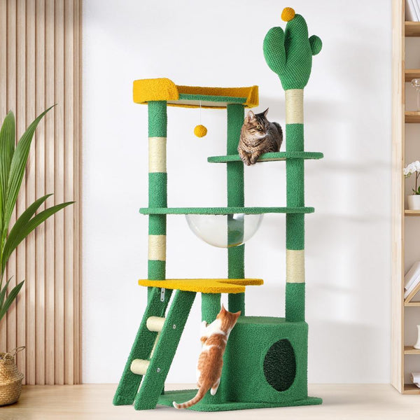 Cat Tree Tower Scratching Post 144cm Pet Condo House Furniture Scratcher - Cat Factory Au