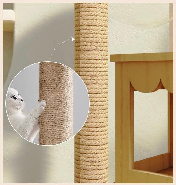 Cat Tree Tower Scratching Post Scratcher Cats Condo House Bed Wood 142cm - Cat Factory Au