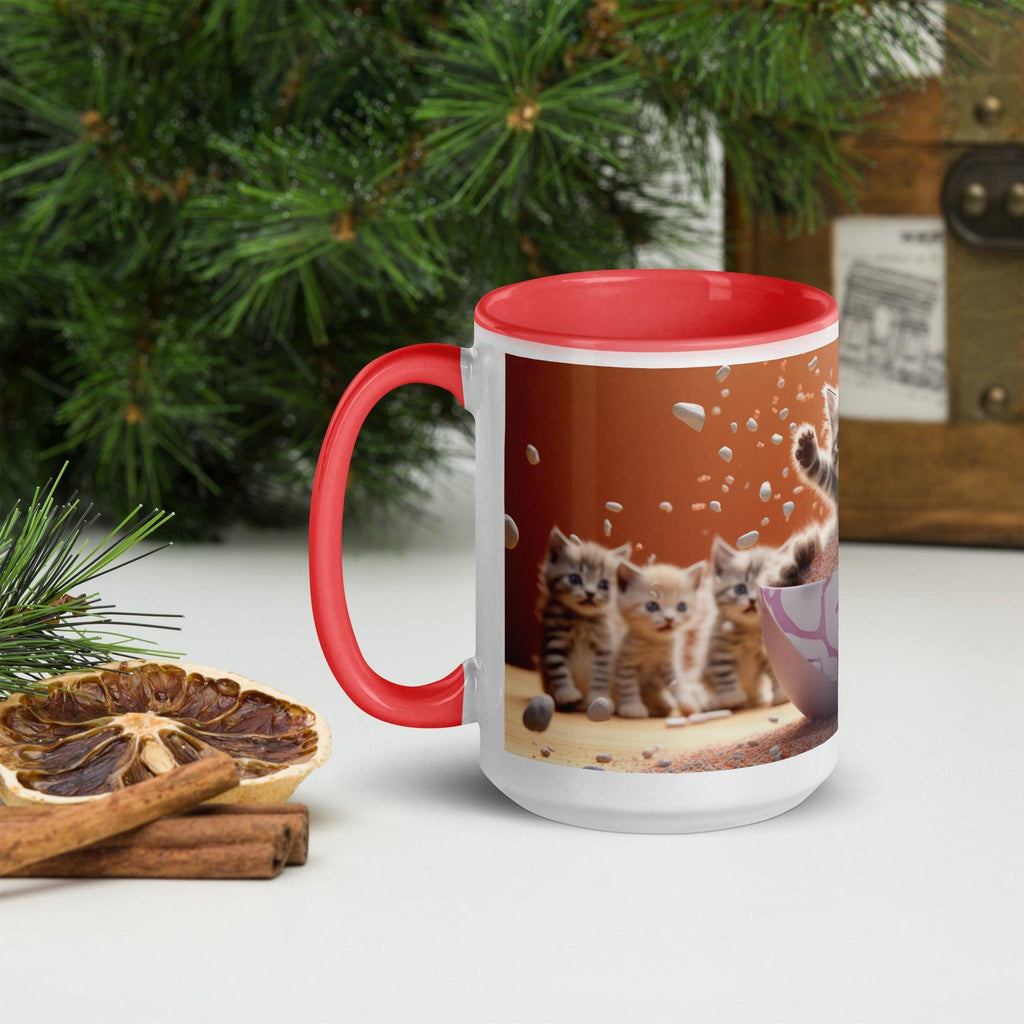 Mug with Color Inside - "Litter-Bath Melody" - Cat Factory Au