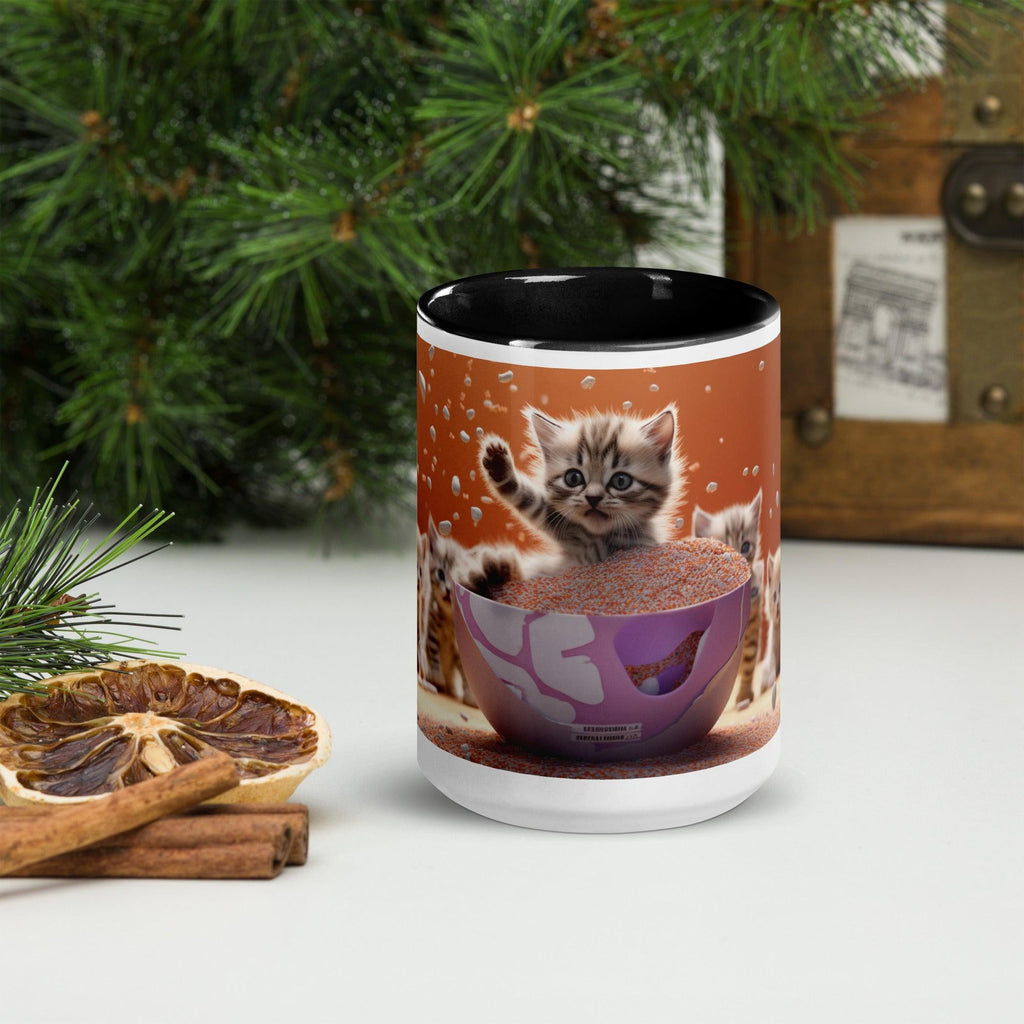 Mug with Color Inside - "Litter-Bath Melody" - Cat Factory Au