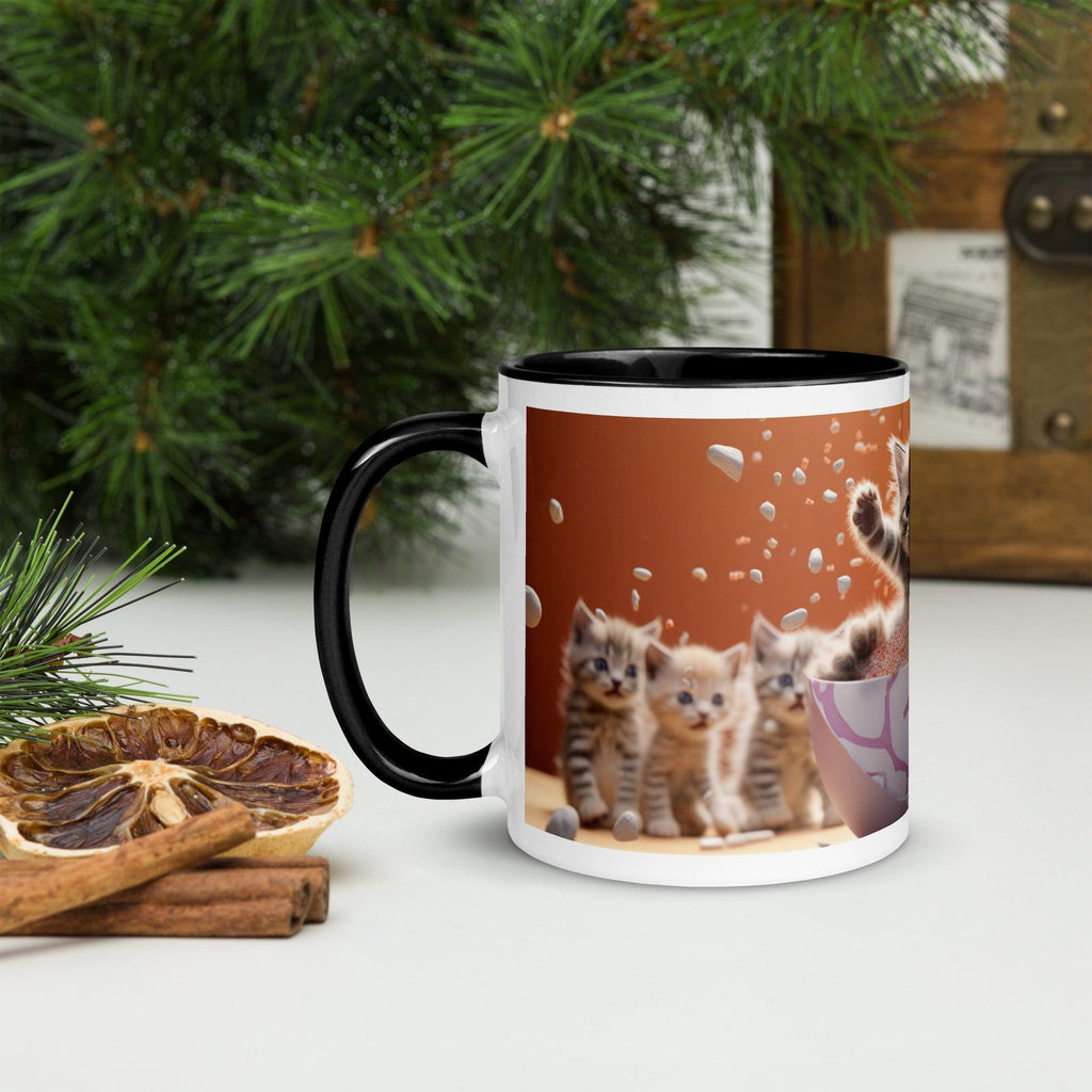 Mug with Color Inside - "Litter-Bath Melody" - Cat Factory Au