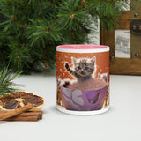 Mug with Color Inside - "Litter-Bath Melody" - Cat Factory Au