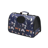 PET Circus Blue Portable Folding Out Pet Bag (44x22x26cm) - Cat Factory Au