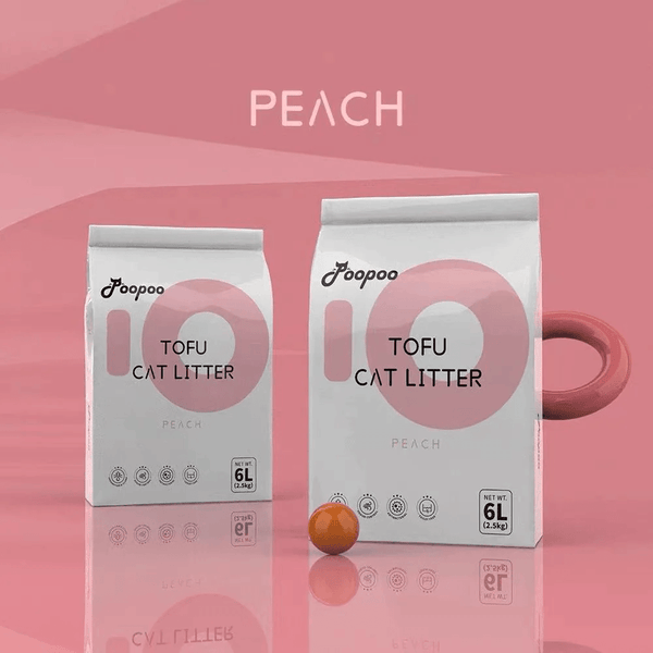 POOPOO Peach Fruity Tofu Cat Litter 3x2.5kg - Cat Factory Au