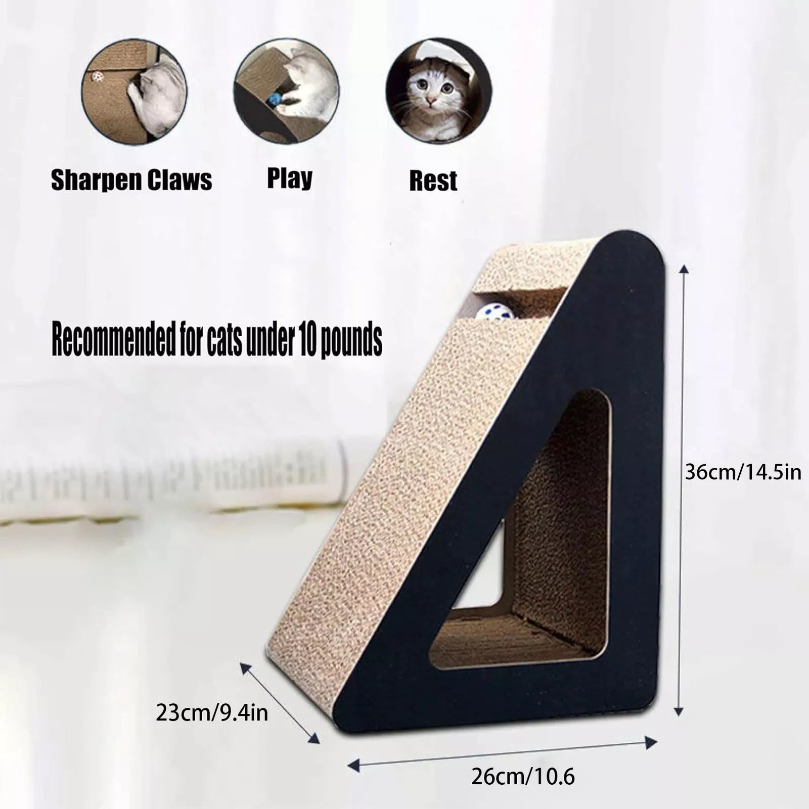 Cat Scratcher Scratching Board Corrugated Cardboard Scratch Bed Toy Pad Mat