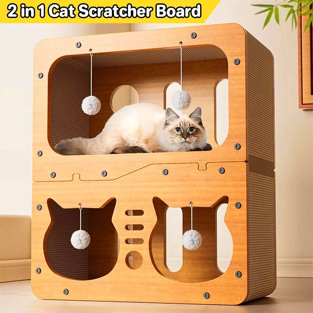 Wear-resistant Cat Scratch Board House & Toy