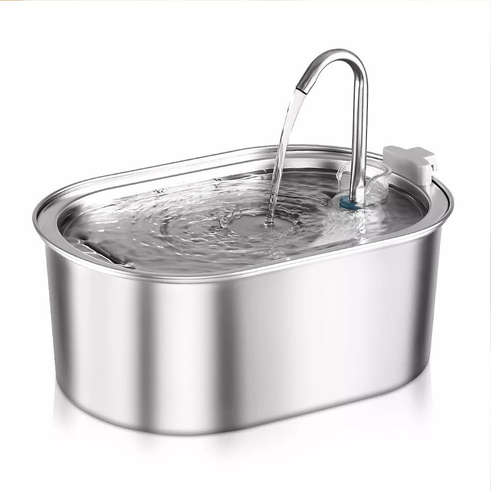 304 Stainless Steel Water Fountain Pet Drinking Dispenser with Filter