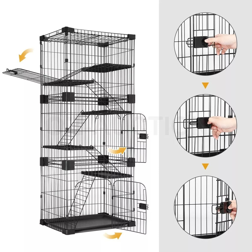 Large 5 Level Wired Pet Enclosure For Cats & Rabbits