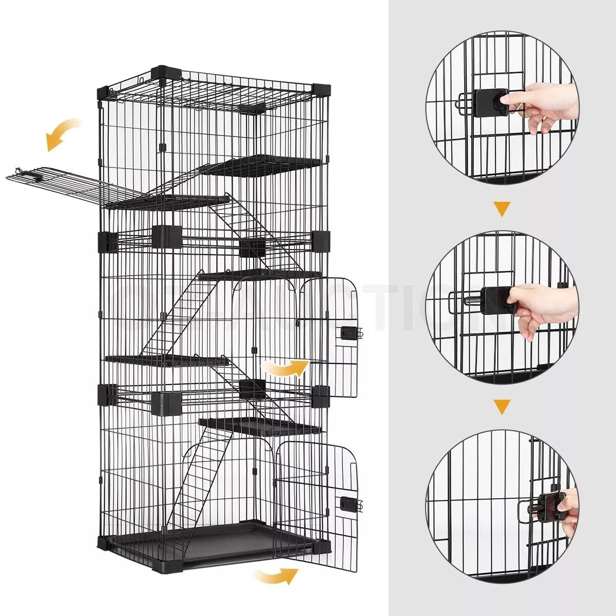 Large 5 Level Wired Pet Enclosure For Cats & Rabbits