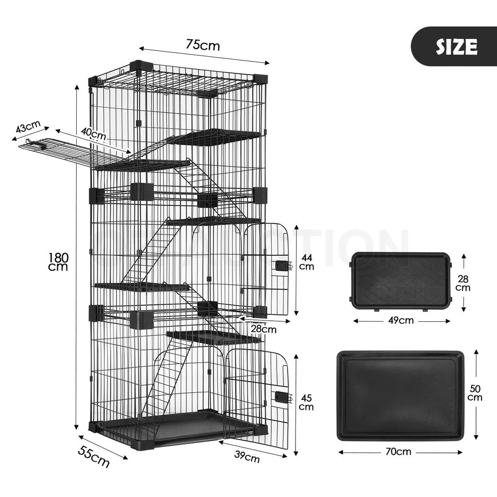 Large 5 Level Wired Pet Enclosure For Cats & Rabbits