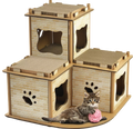 Cat Cardboard House Tower Condo Scratcher Pet Post Pad Mat Furniture