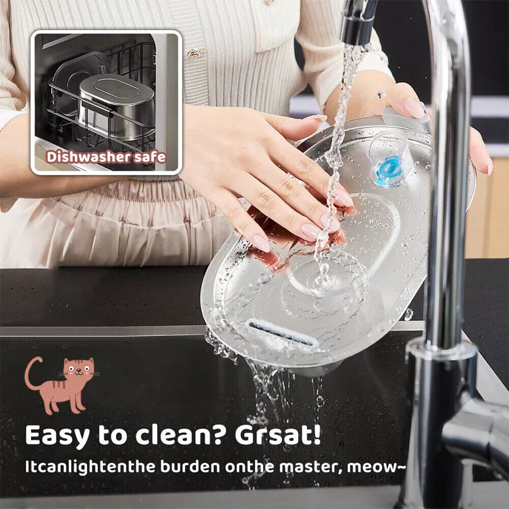 304 Stainless Steel Water Fountain Pet Drinking Dispenser with Filter