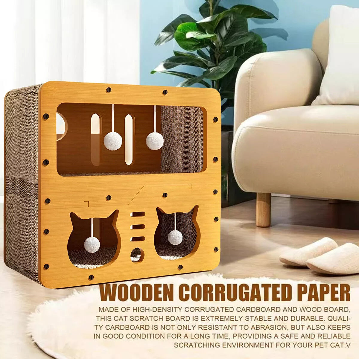 Wear-resistant Cat Scratch Board House & Toy