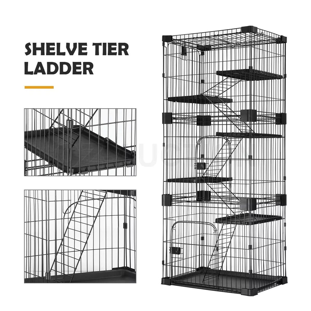 Large 5 Level Wired Pet Enclosure For Cats & Rabbits