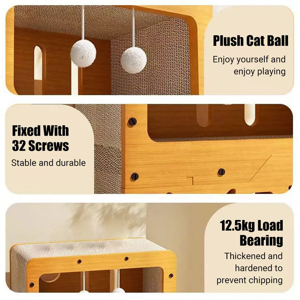 Wear-resistant Cat Scratch Board House & Toy
