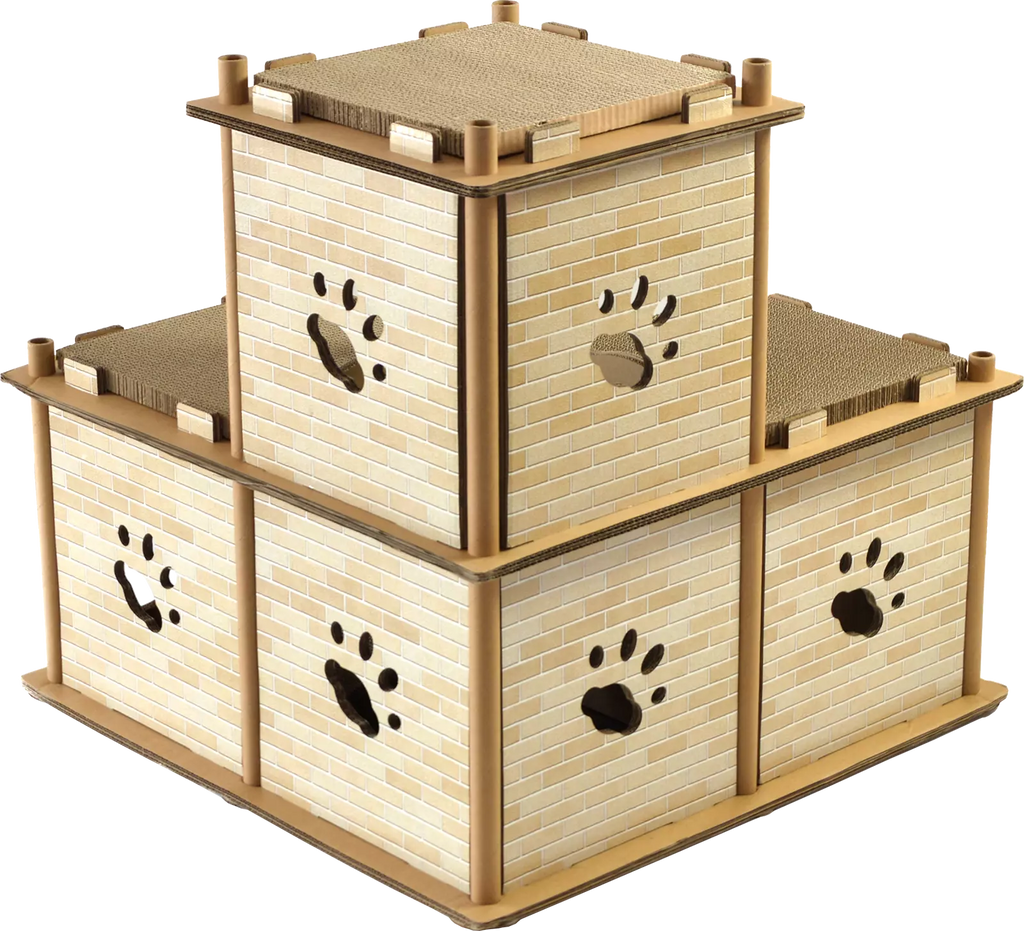 Cat Cardboard House Tower Condo Scratcher Pet Post Pad Mat Furniture