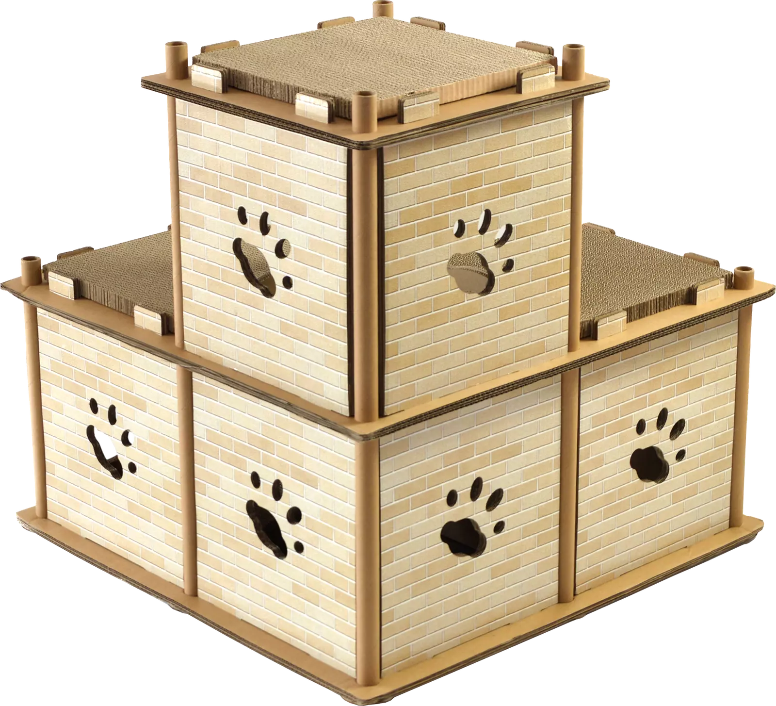 Cat Cardboard House Tower Condo Scratcher Pet Post Pad Mat Furniture