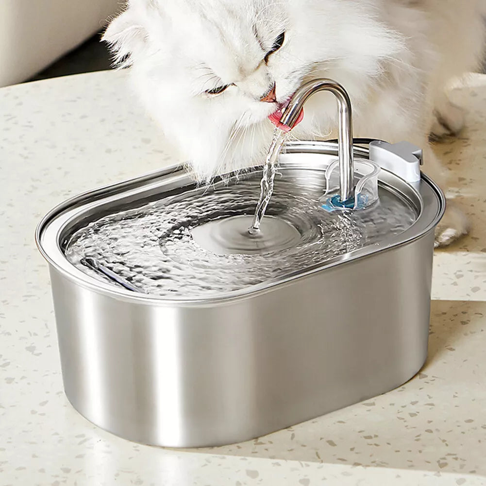 304 Stainless Steel Water Fountain Pet Drinking Dispenser with Filter