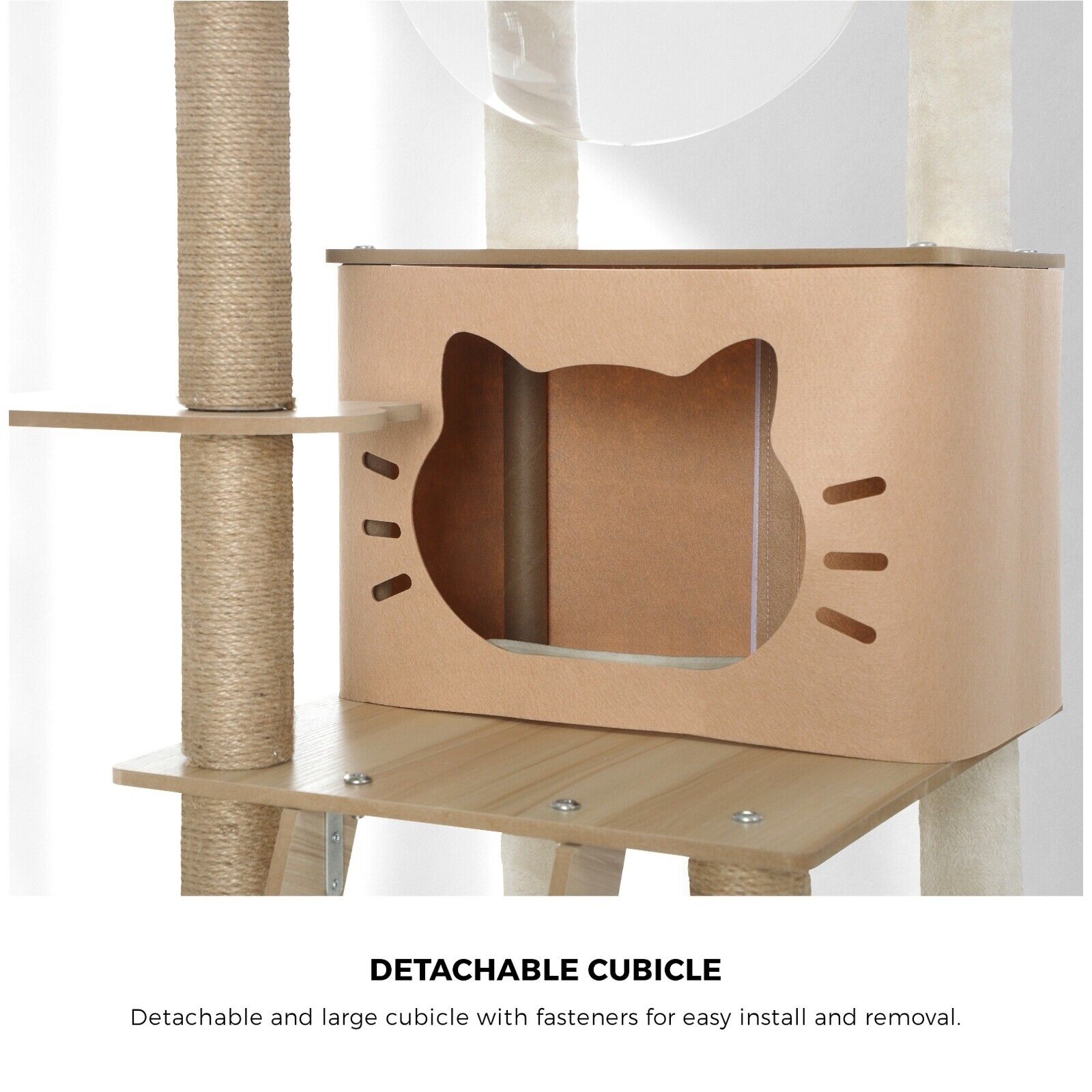 145cm Cat Tree/Tower Scratching Post Wood Scratcher Condo Detachable House