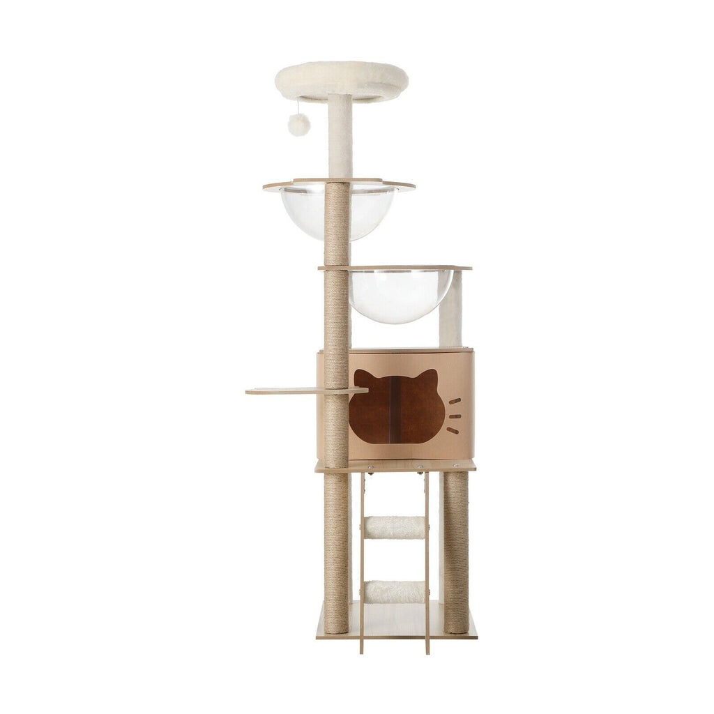 145cm Cat Tree/Tower Scratching Post Wood Scratcher Condo Detachable House