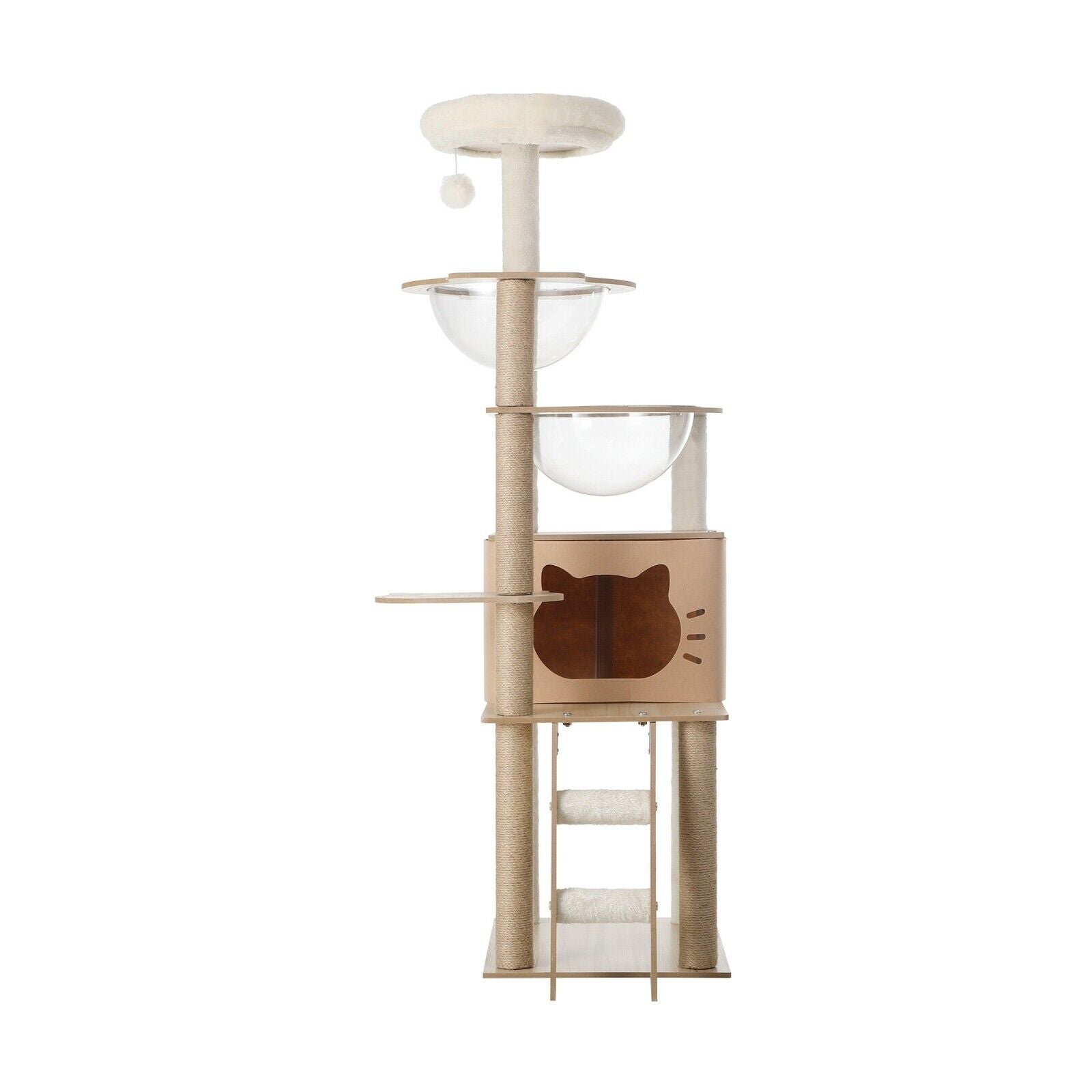 145cm Cat Tree/Tower Scratching Post Wood Scratcher Condo Detachable House