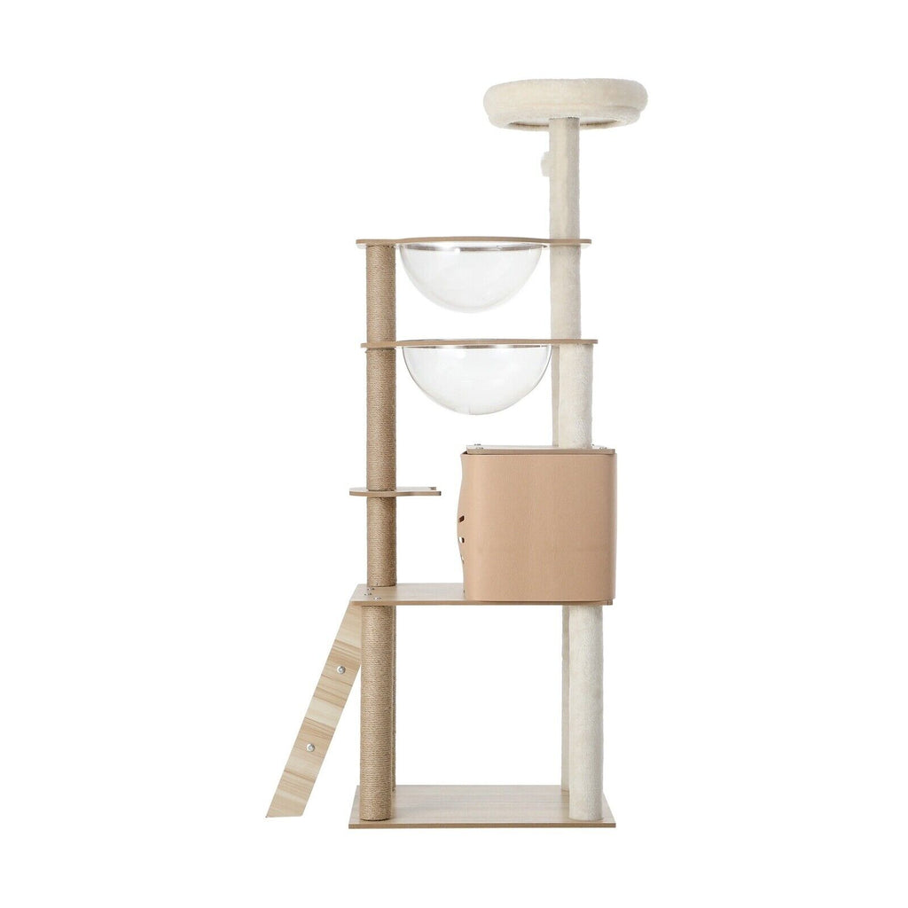 145cm Cat Tree/Tower Scratching Post Wood Scratcher Condo Detachable House