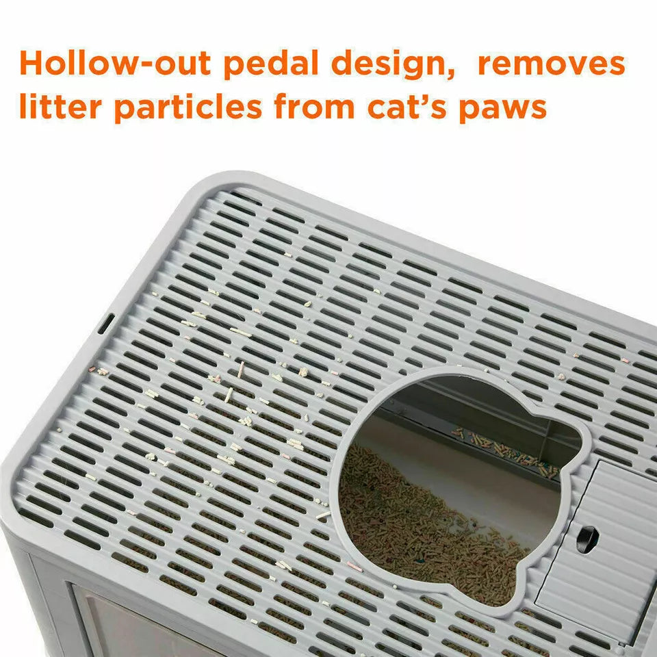 XXL Large Full Enclosed Cat Litter Box Pull Out Drawer Style with Massage Scoop