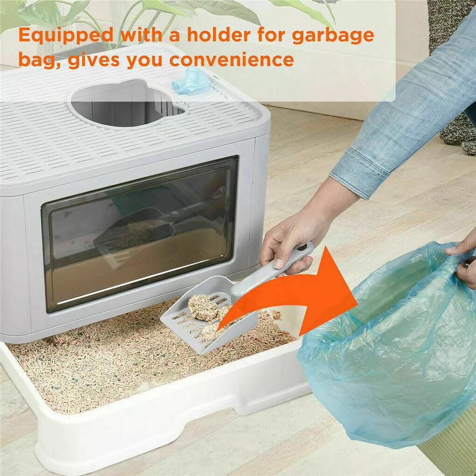 XXL Large Full Enclosed Cat Litter Box Pull Out Drawer Style with Massage Scoop