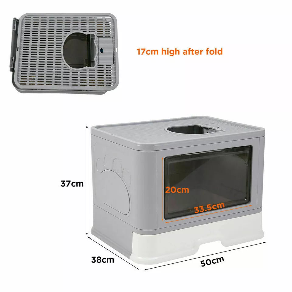 XXL Large Full Enclosed Cat Litter Box Pull Out Drawer Style with Massage Scoop