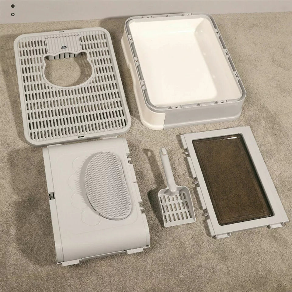 XXL Large Full Enclosed Cat Litter Box Pull Out Drawer Style with Massage Scoop