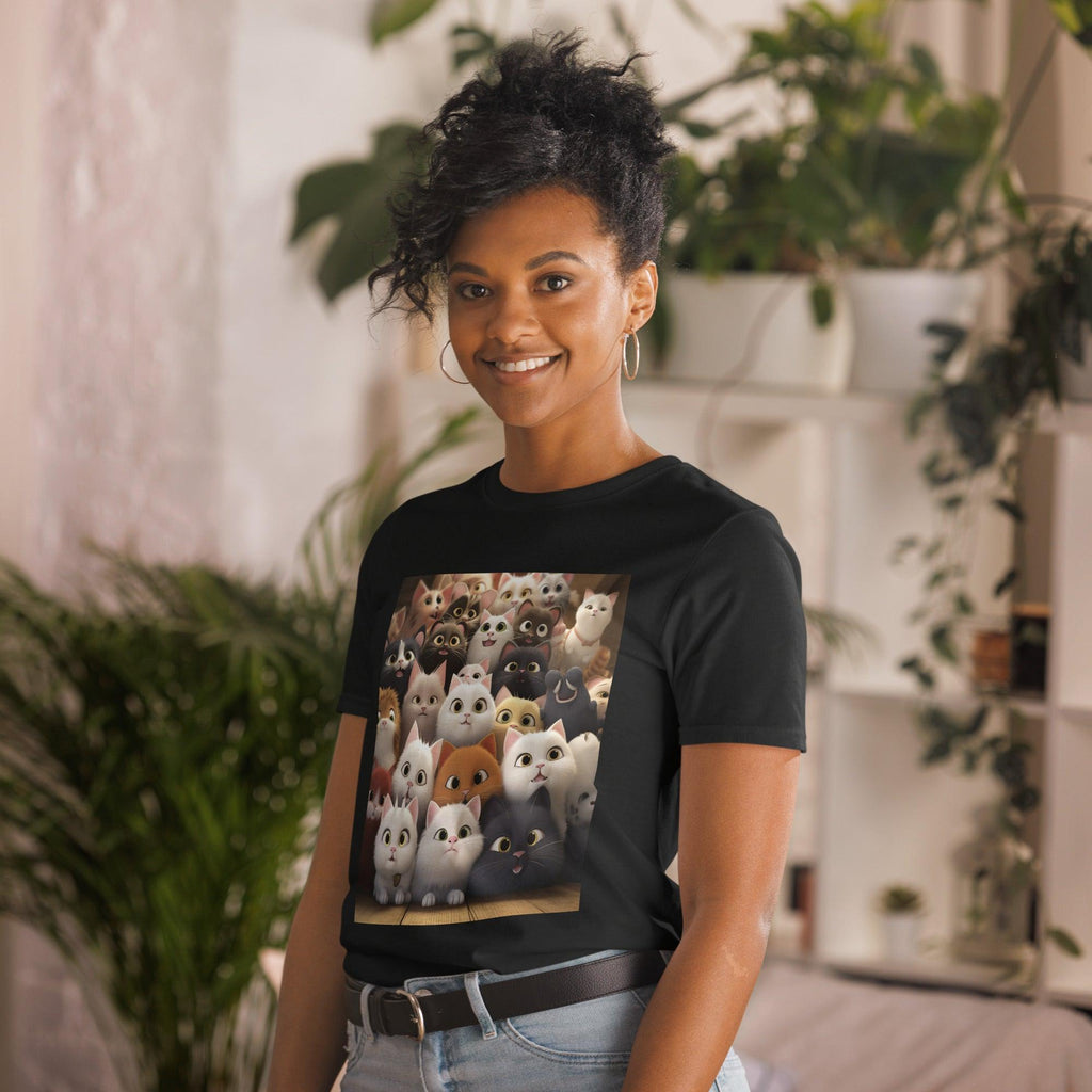 Short-Sleeve Unisex T-Shirt - "Feline Glee in a Million" - Cat Factory Au