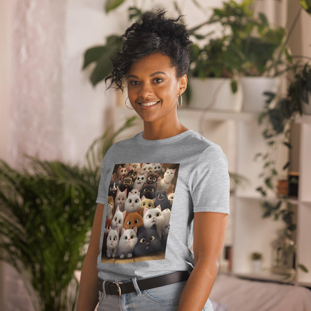 Short-Sleeve Unisex T-Shirt - "Feline Glee in a Million" - Cat Factory Au