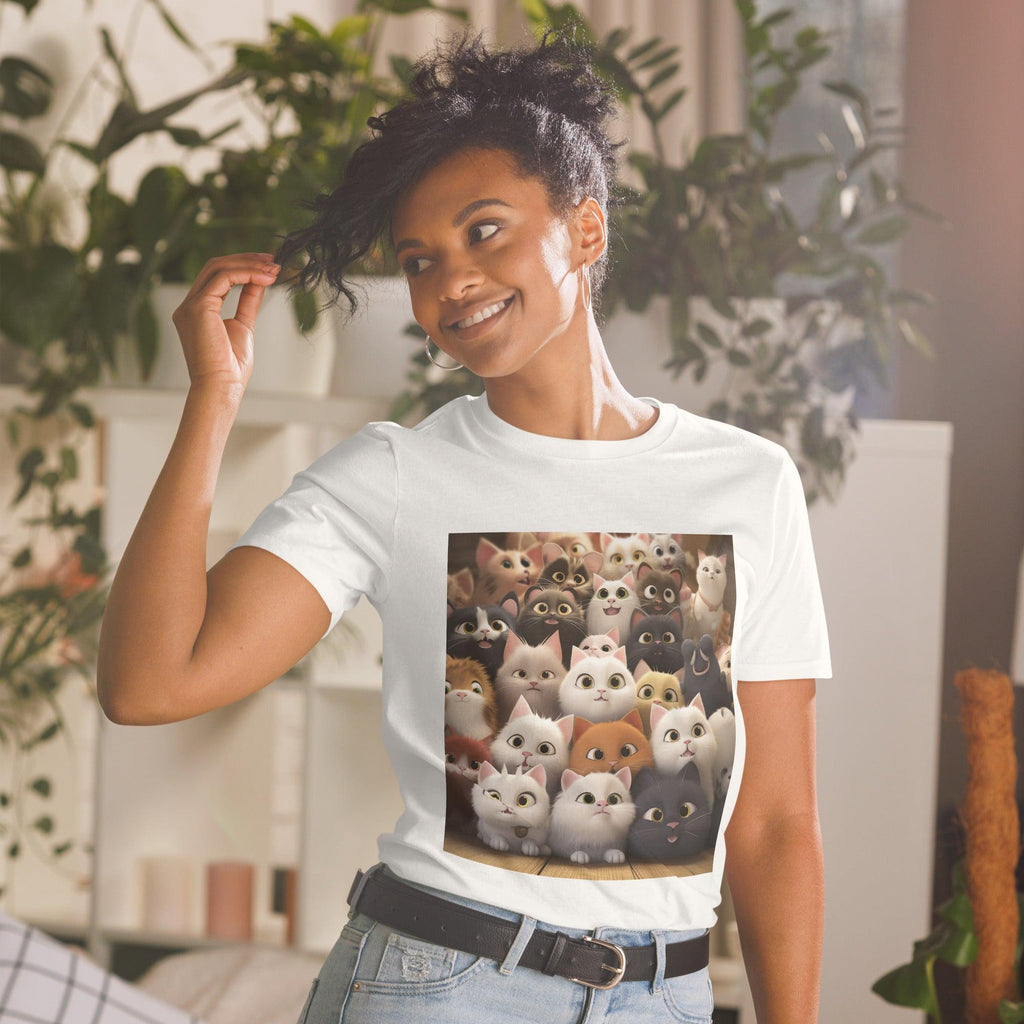 Short-Sleeve Unisex T-Shirt - "Feline Glee in a Million" - Cat Factory Au